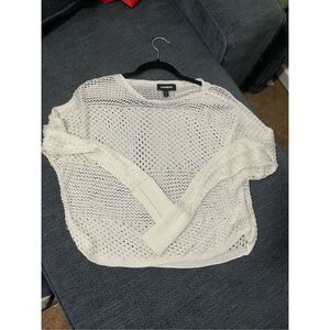 Express Women’s Sheer White Long Sleeved T Shirt Size Small